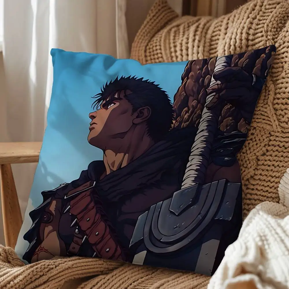 cartoon Griffith Guts Berserk Pillow Case Pillow Case Living Room Sofa Cushion Cover Suitable For Home Bedroom Room Decoration view 3