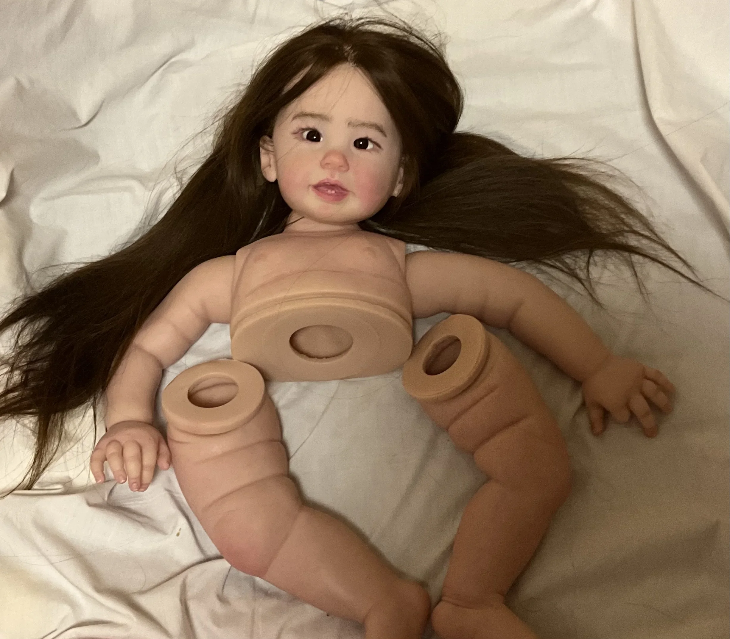 St.Store 28 "Reborn Baby Teegan con kit dipinto con capelli radicati a mano Parte fai da te Regalo di Natale