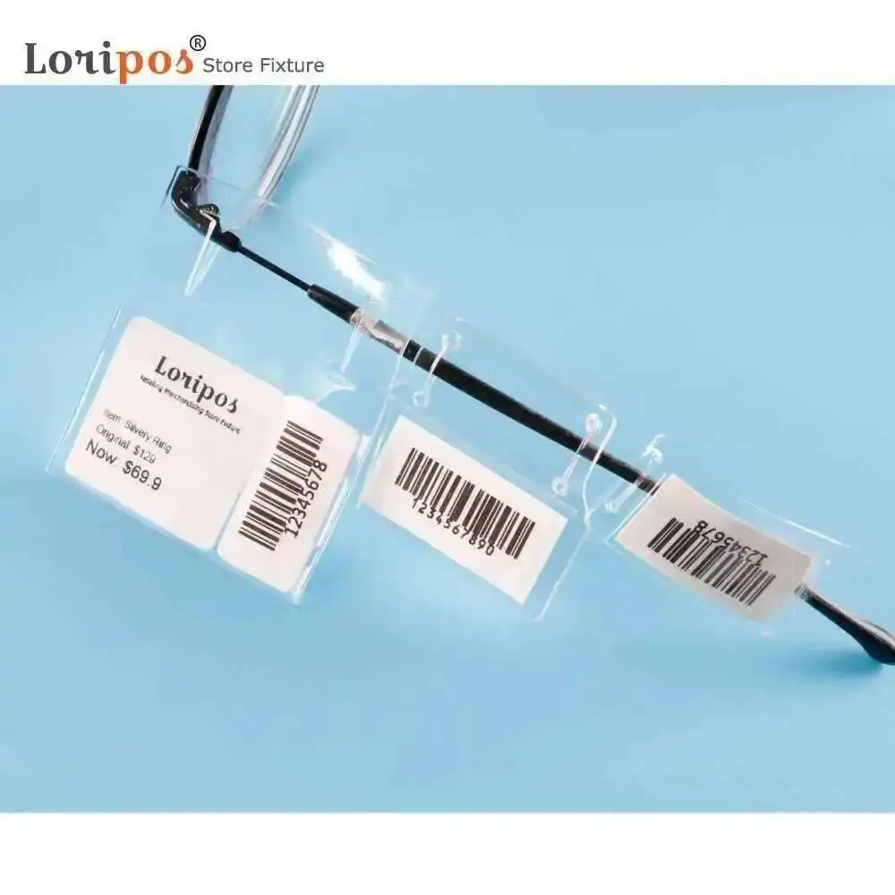 500pcs Tpu Glasses Price Card Envelope Label Frame Frosted Code Bar Sign Clip Tag Sleeve Pouch Hanger Paper Tag Pocket