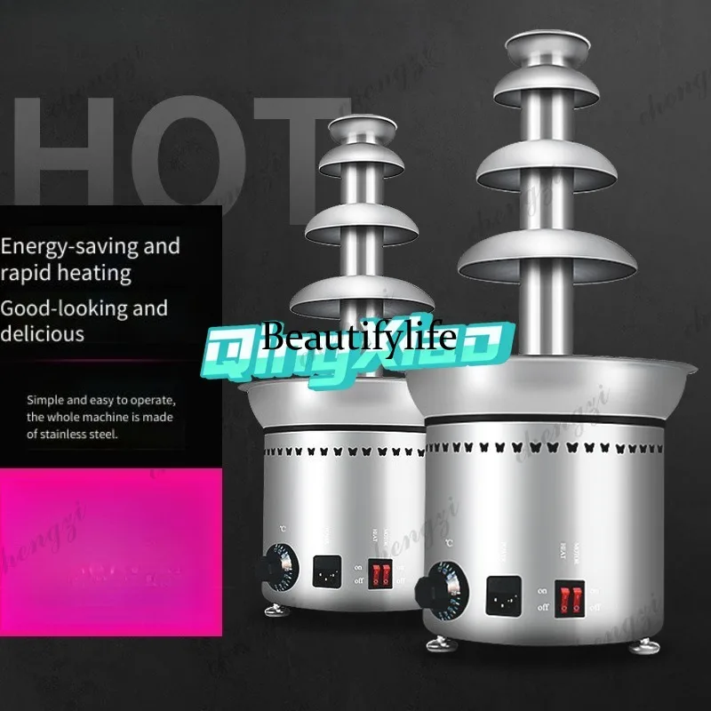 81 Automatic Chocolate  Fountain Machine Spray Tower  Stainless Steel Commercial Household For Wedding Hall Party Waterfall Dess