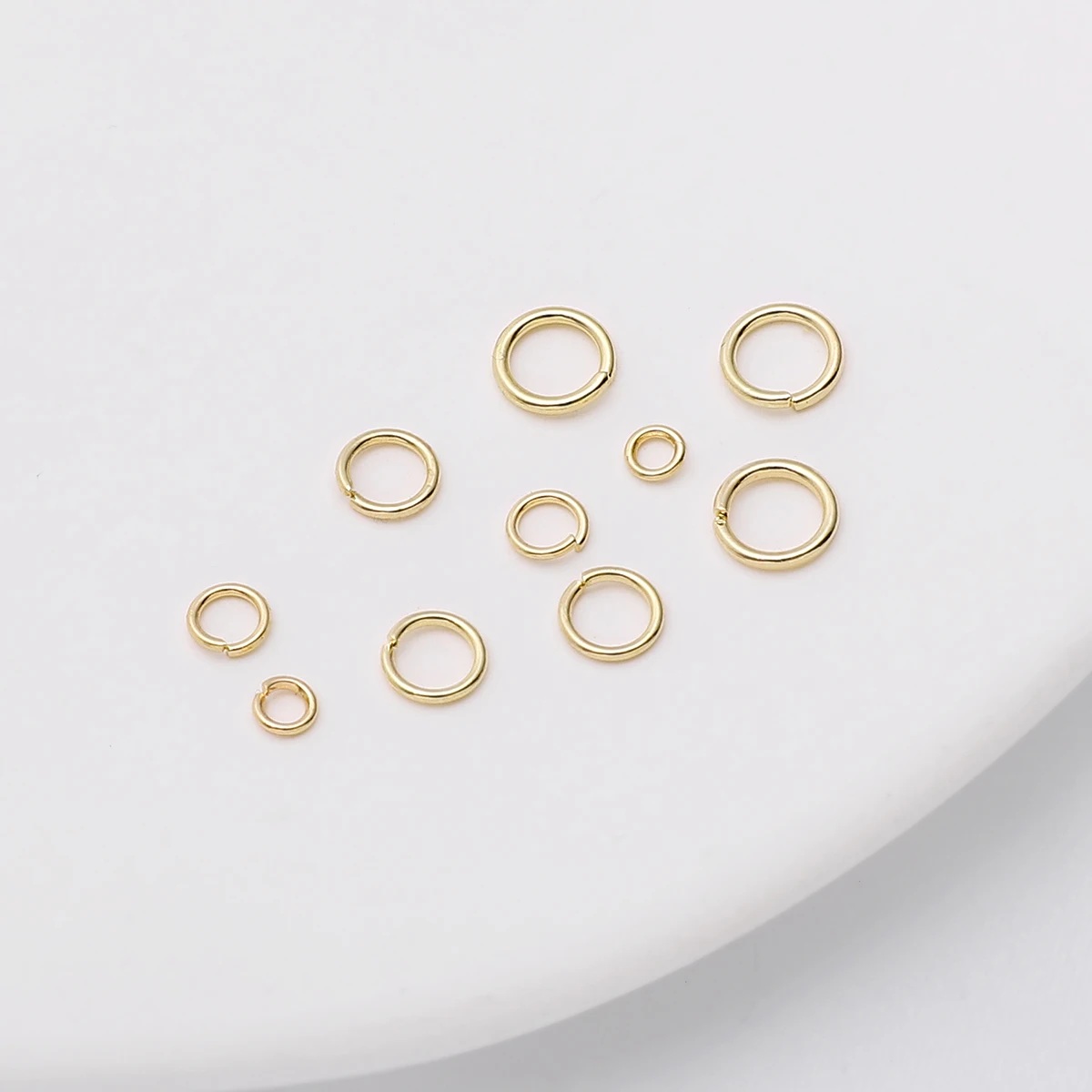 50/100Pcs 3/4/5/6mm 14K Gold Color Brass Jump Rings Open Loops for Earring Bracelet Necklace DIY Jewelry Making Findings