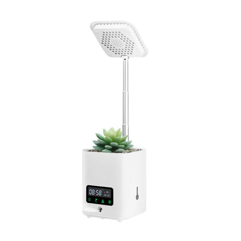 Smart Mini Garden Indoor Grow Light Height Adjustable Flower Pots & Planters With Humidifier Air Purifier Alarm clock