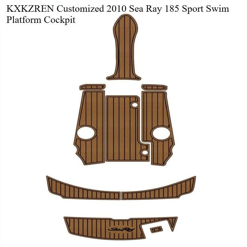 Customized 2010 Sea Ray 185 EVA Foam Boat Flooring Pad Marine Non-Slip Faux Teak Decking Mat Kit Yacht Swim Platform Floor Mat