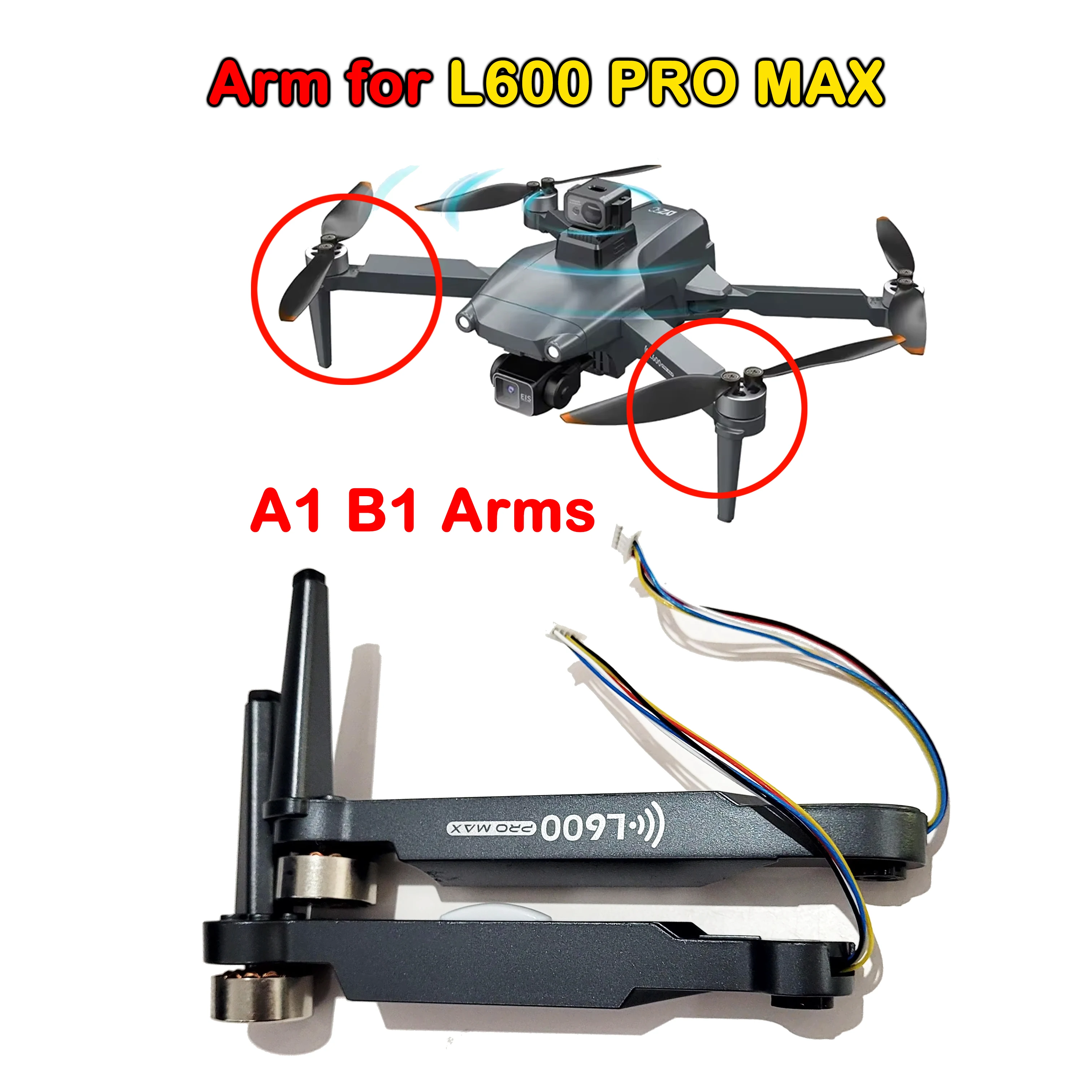 LYZRC Drone Motor Arm Spare Part Original for L600 PRO MAX Drone RC Quadcopter Arm A1/B1/A2/B2 Arm with Engine Part Accessory