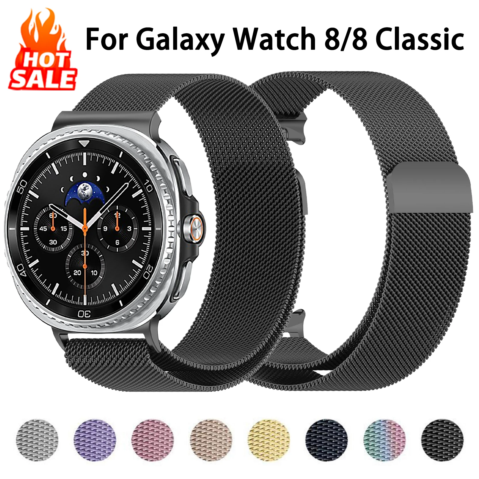 

Metal Magnetic Strap For Samsung Galaxy Watch 8 Classic 46mm Bracelet Smart Watch Galaxy Watch 8 44mm 40mm Milanese Band Correa
