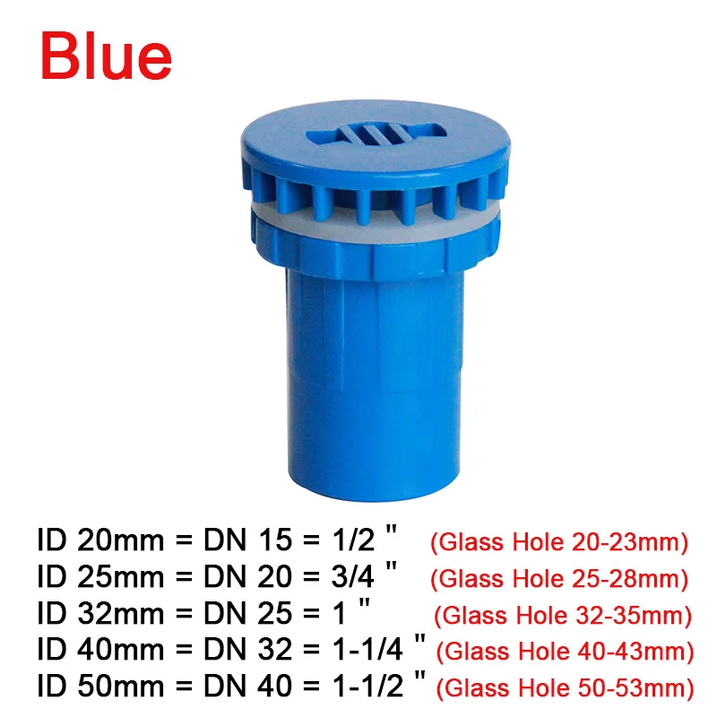 

ID 20 25 32 40 50mm Blue PVC Pipe Straight Aquarium Fish Tank Joint Home DIY Water Supply Tube Drain Fittings Drainage Connector