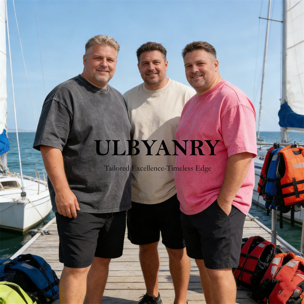 ULBYANRY 5-teiliges Set Übergroße Washed T-Shirts für Herren im Sommer, Knitterfreie Unisex Damen T-Shirts, Sport-Freizeit-Oberteil Modische Kleidung