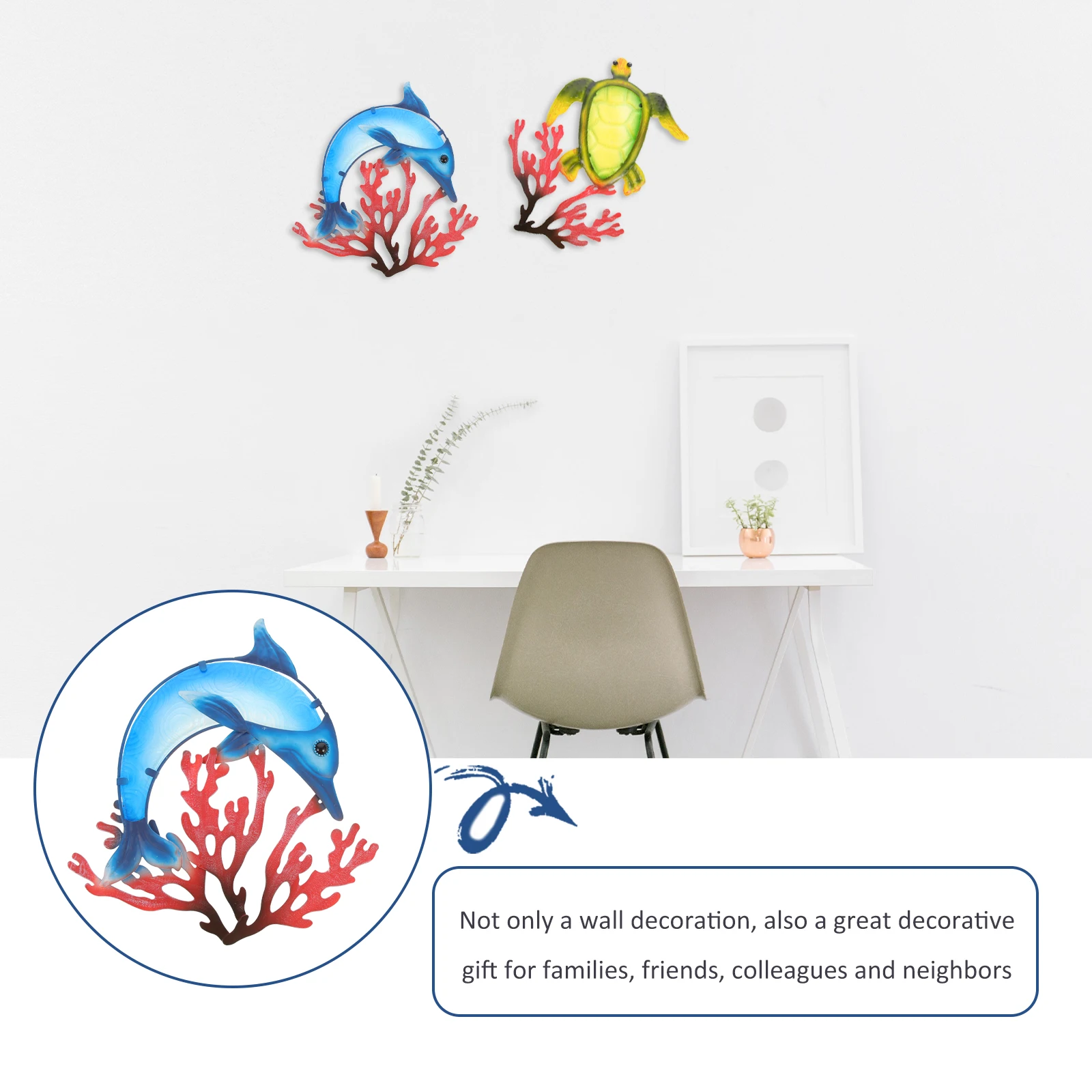 

Дельфин настенная металлическая скульптура домашний декор животное забор украшение художественное ремесло для спальни гостиная стены