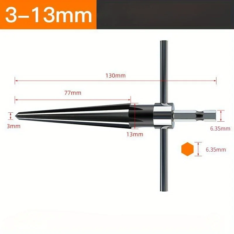 Set alesatore per fori esagonali - Taglierina conica manuale per legno, metallo e plastica - Accessorio per smussatura compatibile con trapano