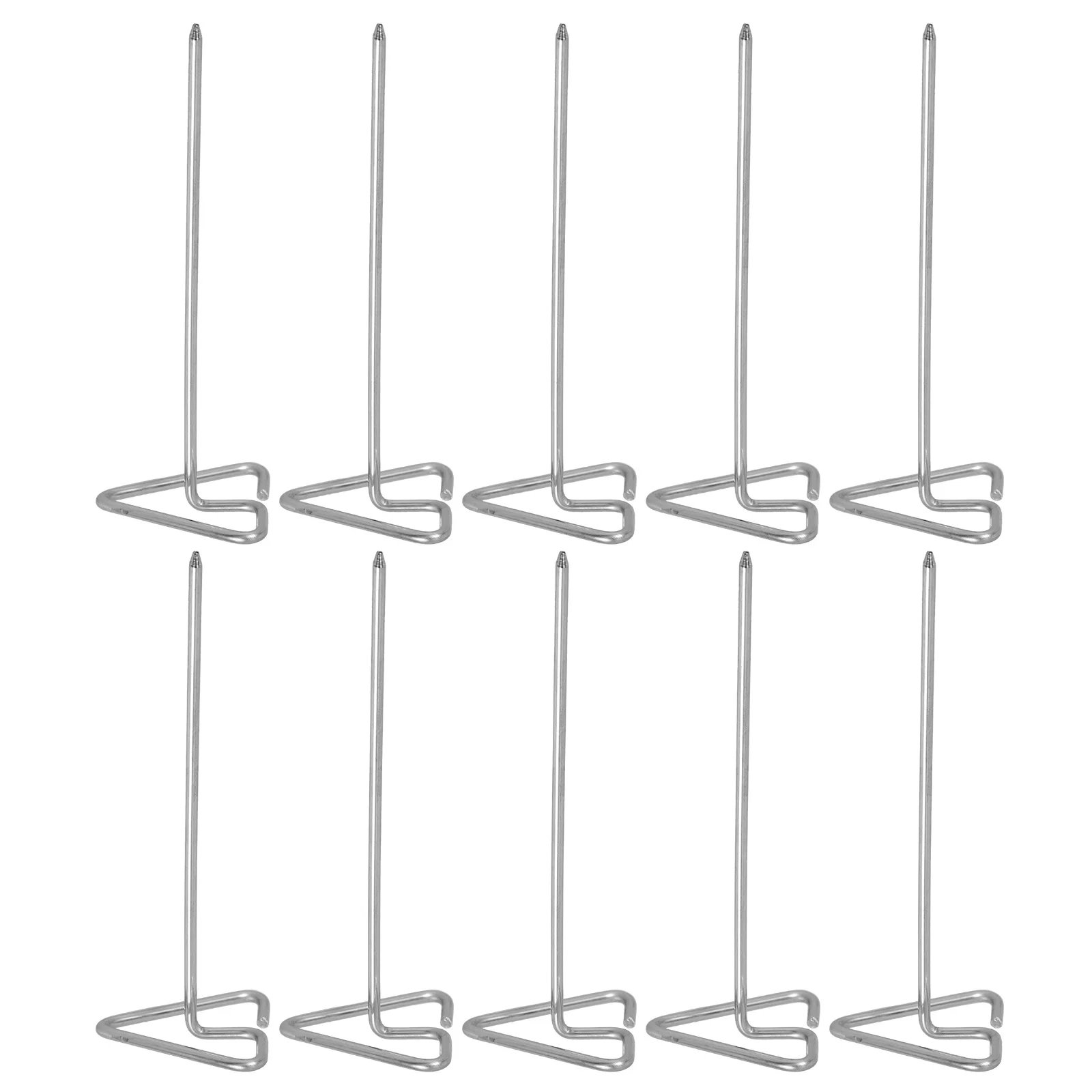 

10Pcs Triangle Metal Skewers Stainless Steel for Barbecue Grilling Kabob Skewers Meat Vegetables Reusable Flat Barbecue Sticks