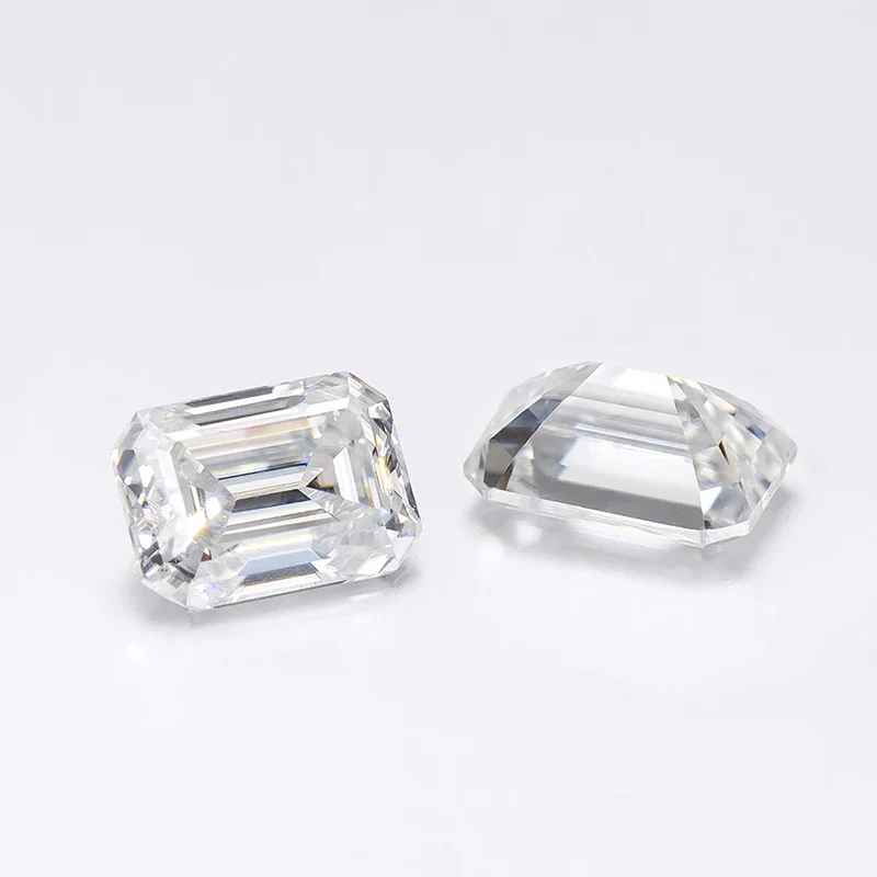 Smyoue 0.5-30CT Emerald Cut Moissanite Loose Stone Beads for Jewelry Making D Color Vvs1 Stone White Color GRA Lab Grown Diamond