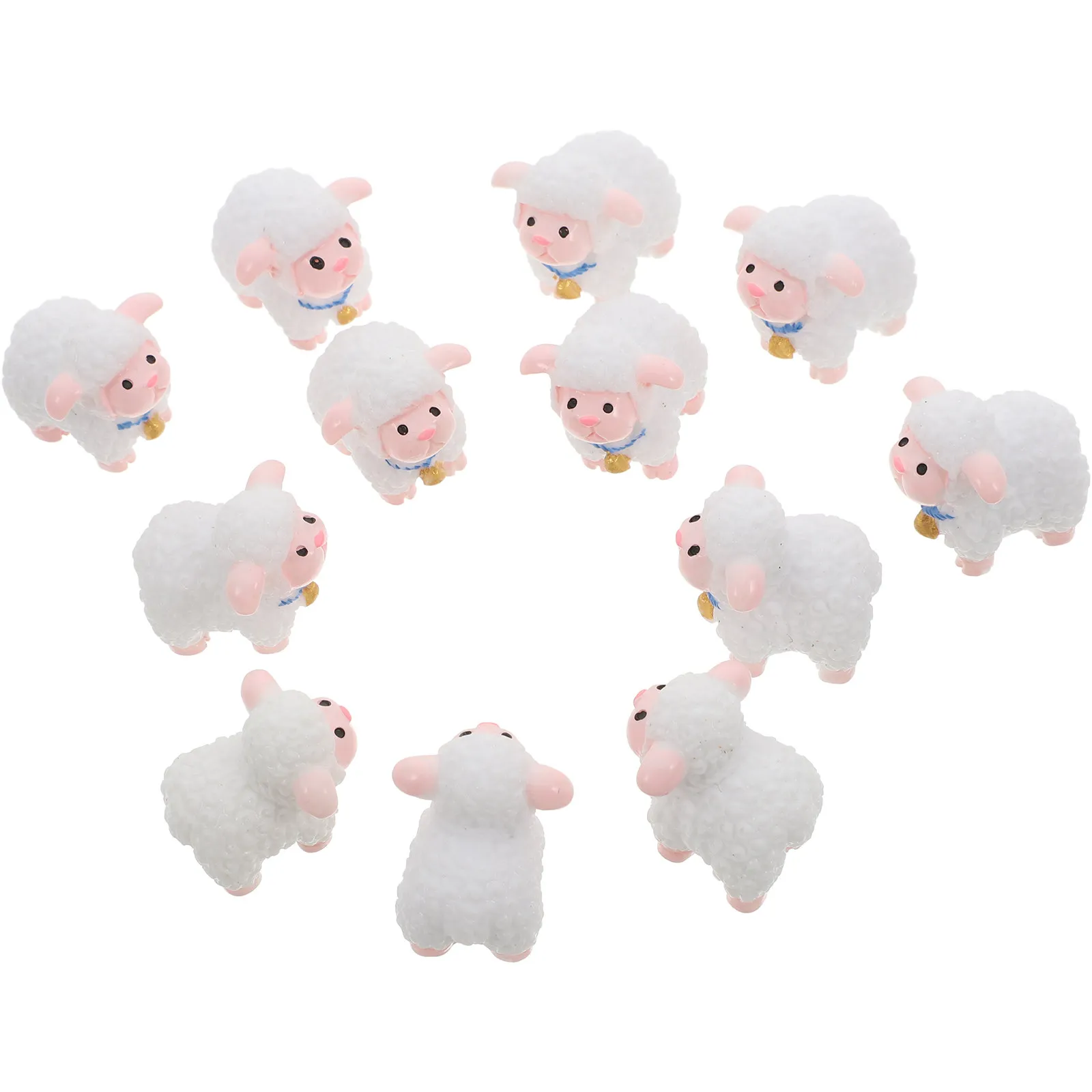 12Pcs Mini Sheep Resin Garden Animals Miniature Landscape Decoration Perfect for DIY Fairy Garden Terrarium Plant Figure