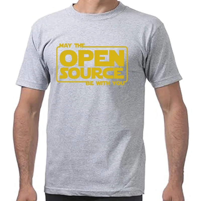 May Open Source Programming Funny DevOps Software Java T-shirts Men Fashion Casual Tshirt 100% Cotton Loose Oversized T Shirt