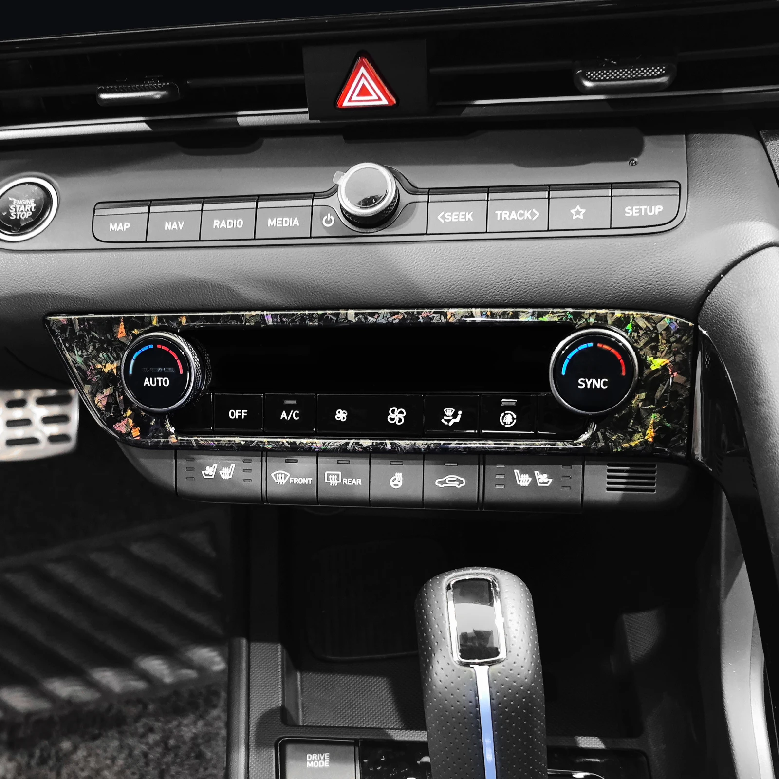 Glossy Forged Central Air Conditioner Adjustment Button Cover Trim For Hyundai Elantra CN7 N Line Interior Decoration Style