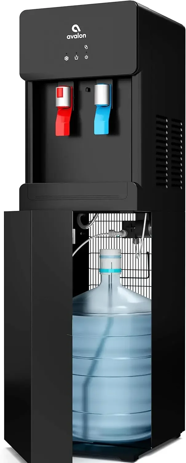 A6BLWTRCLRBLK Touchless Bottom Loading Cooler Dispenser-Hot & Cold Water, Child Safety Lock, Innovative Slim Design, Holds 3 or