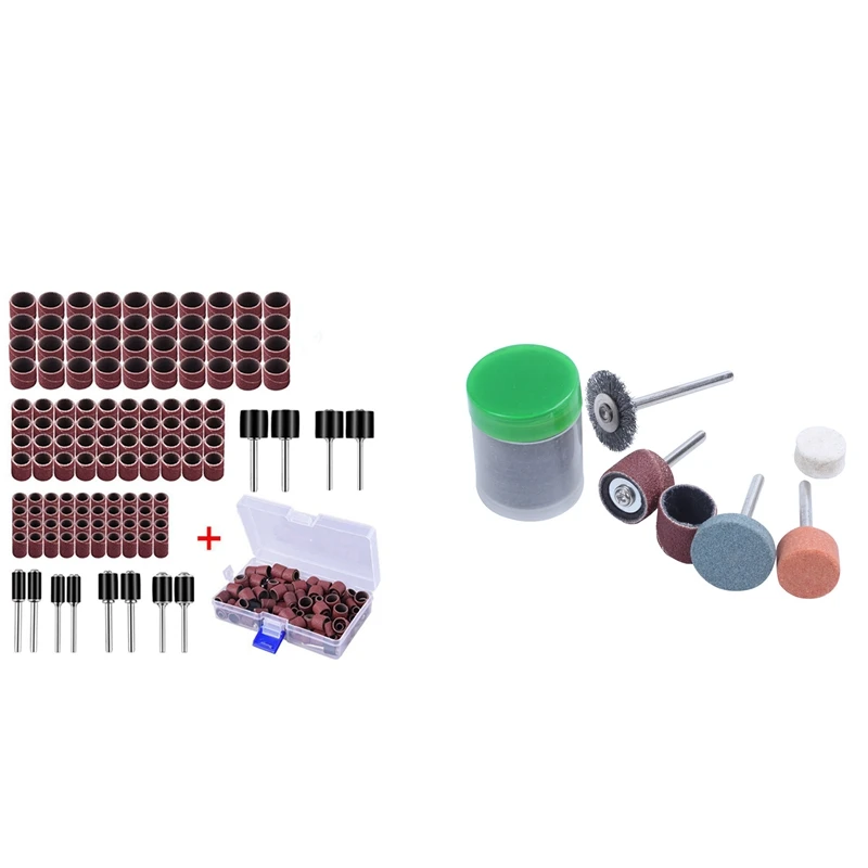 132 Pieces Drum Sander Set With Free Box & 1Set Electric Grinder Accessory 105Pcs Rotary Power Drill