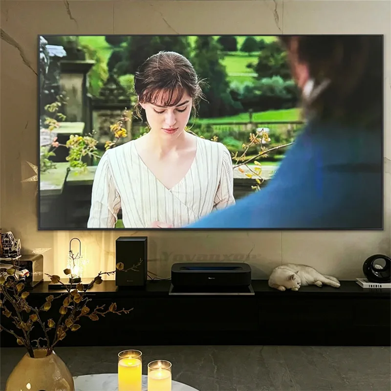 Проекционный экран Yovanxer ALR UST Френеля 5,0 Pro, фиксированная рамка для отклонения окружающего света, лучше всего подходит для ультракороткофокусного проектора 4/8K