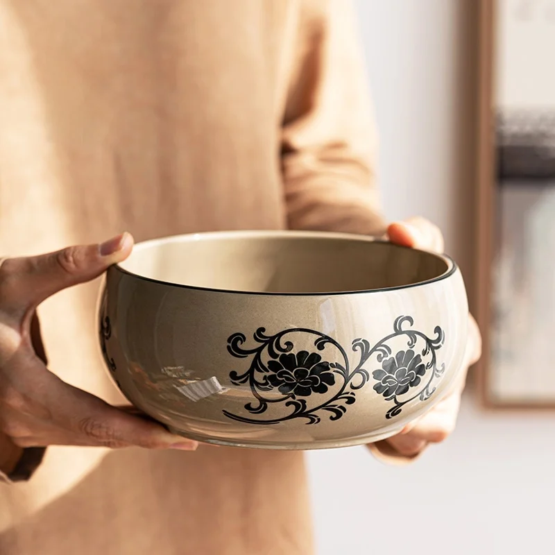 

Retro Style Carved Flower Han Chinese Tea Set Ceramics Gray Glaze Gongfu Tea Utensils Home Use Handmade Dehua Ceramic Tea Sea