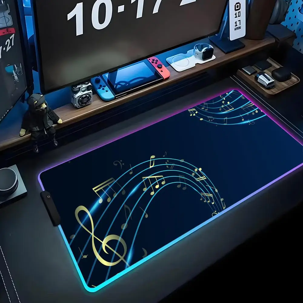 

Музыкальные ноты Коврик для мыши RGB Игровой коврик для мыши Большой светодиодный коврик для ПК Настольный коврик Светящийся коврик для мыши Большие коврики для клавиатуры Настольный коврик с подсветкой