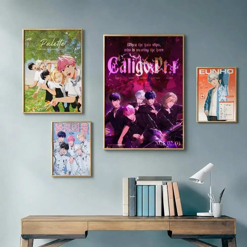 Futuristic K-Pop PLAVE Poster Vintage Retro Anime Poster Stickers Peel and Stick Wall Art Home Decor - view 2