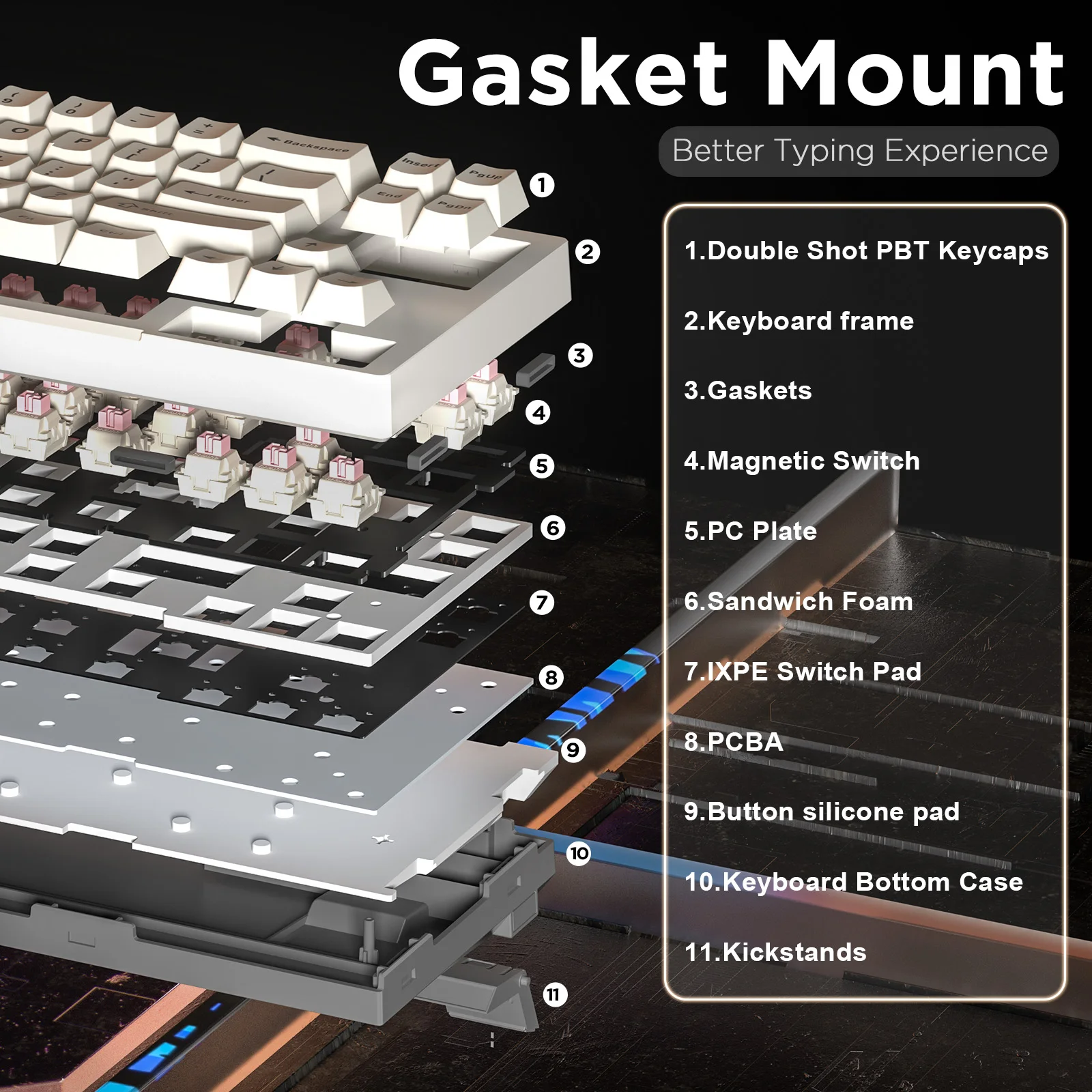 Imagem -05 - Yunzii Rt68 Bege Gatilho Rápido Rgb Teclado Mecânico para Jogos Interruptor Magnético de Efeito Hall Teclado de Montagem de Junta com Fio de 68 Teclas