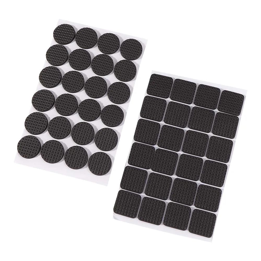 48Pcs Furniture Rubber Leg Feet Felt Pads Anti Slip Self Adhesive For Sofa Chair/Table/Desk Floor Damper Pads Protectors Mat