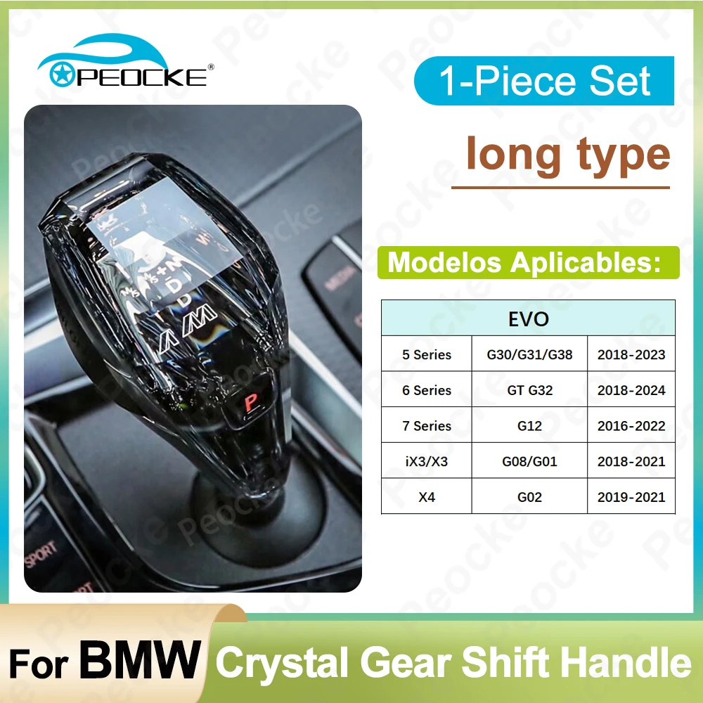 

Crystal Gear Shift Knob Lever Head with LED for BMW G30 G31 G38 G32 G12 X3 G01 X4 G02 iX3 G08 Automatic Crystal Gearbox Handle
