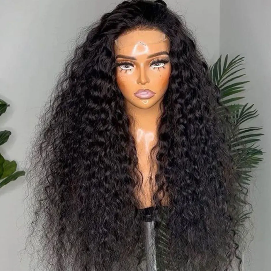 32inches Water Wave Lace Closure Long Wigs For Women Brazilian Human Hair HD Lace Frontal Wigs on Sale Preplucked Curly Wigs