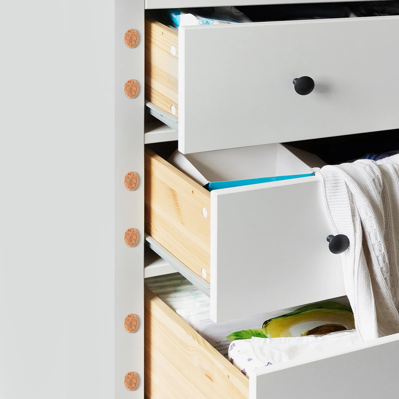 

2000pcs Soft Cork Pad Protector Adhesive Bumpers For Cabinet Door Furniture Protection Noise Reduction Scratch Resistant Self