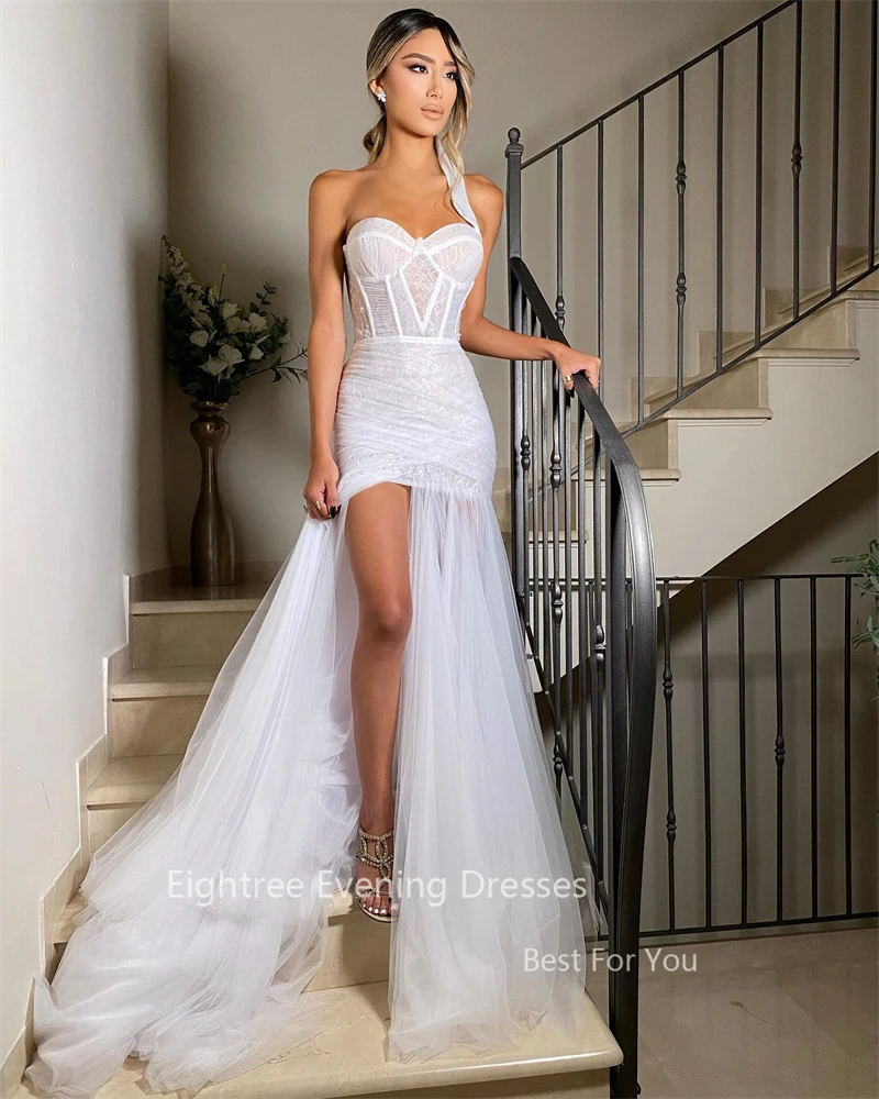 Eightreee Chic Bridal Gown Princess Dress Illusion Tulle Wedding Party Dresses for Bride Lace Slim Fit Bespoke Evening Gowns