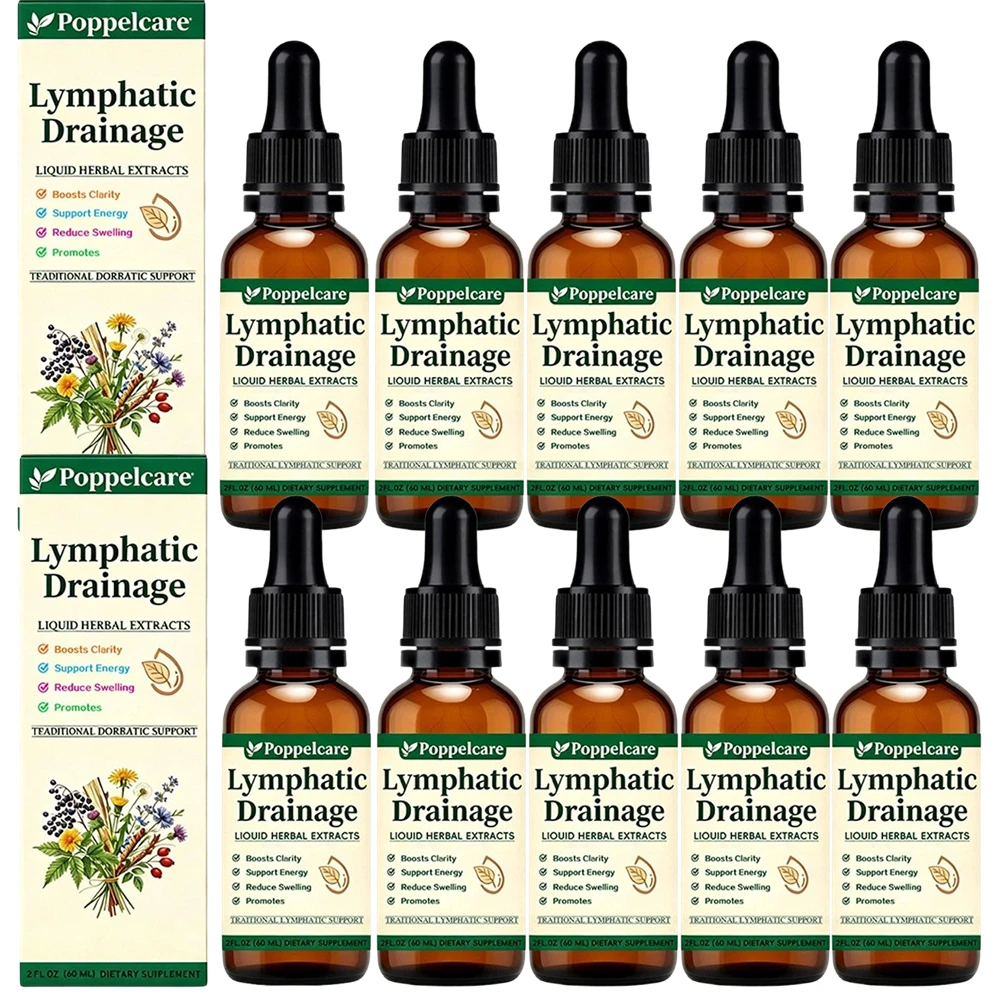 60ml Natural Lymphatic Drainage Herbal Drops Support Lymph Flow Reduce Swelling Relieve Discomfor Daily Use for Adults 1-20PCS