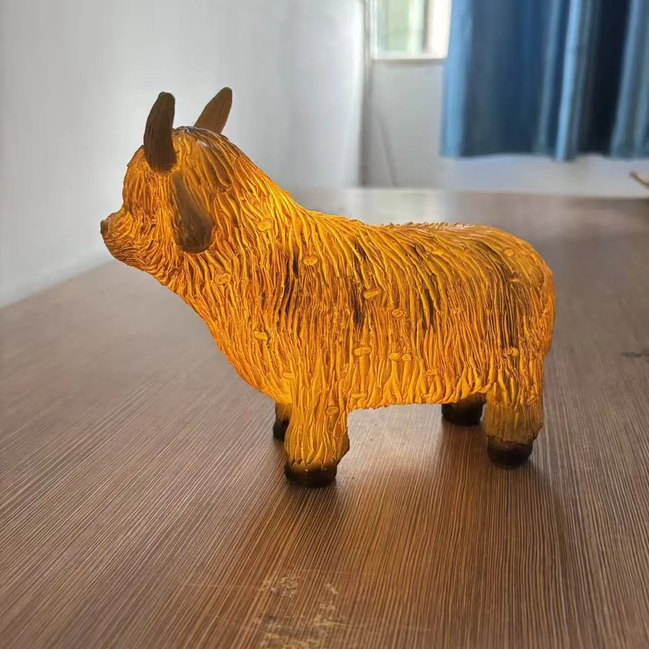

Glowing Resin Ox Figurine Rustic Straw Cow Statue Home Tabletop Garden Centerpiece Cozy Farmhouse Decor For Adults And Kids Gift