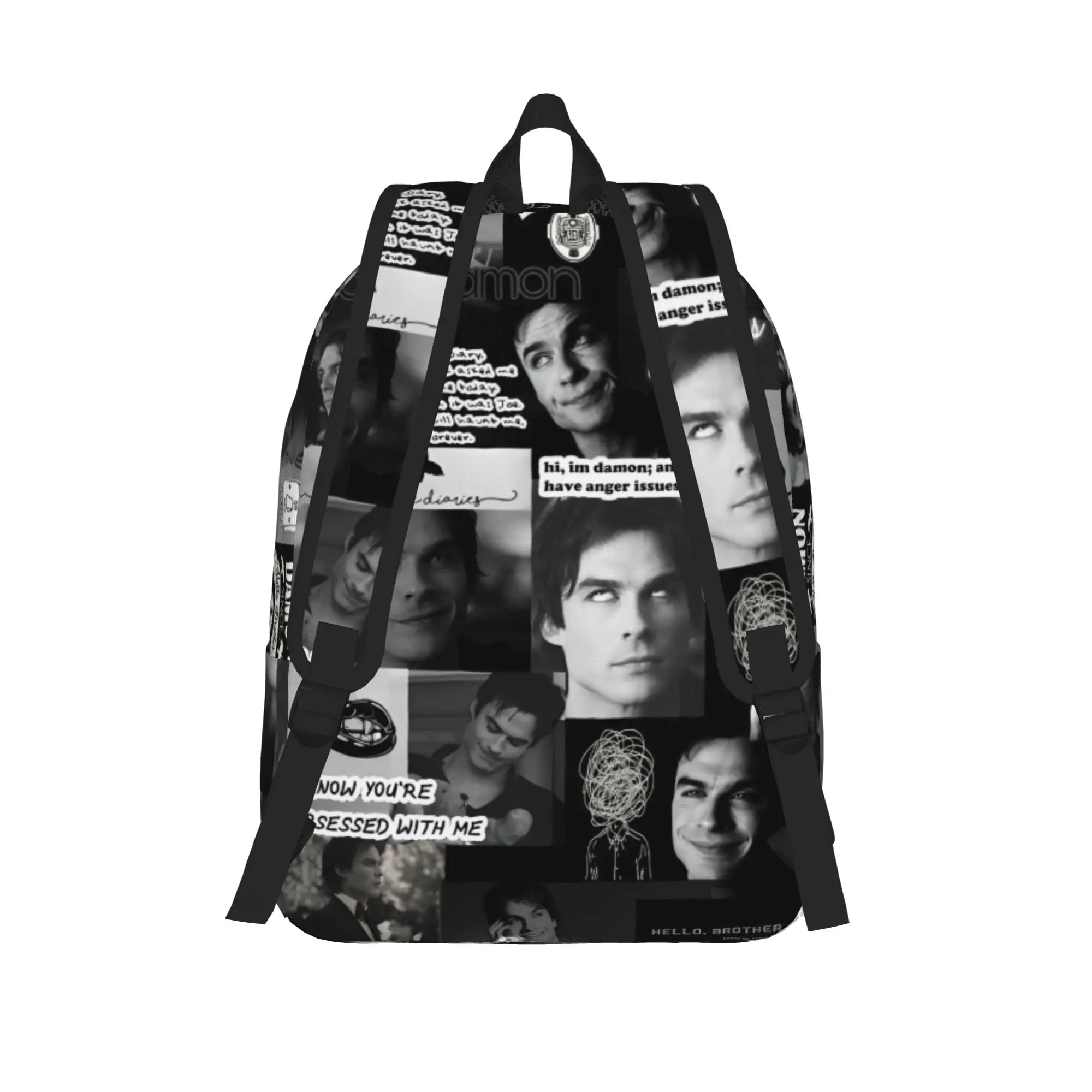 The Vampire Diaries Damon Salvatore Backpack for Men Women Casual Student Business Daypack TV Series Laptop Canvas Bags Gift