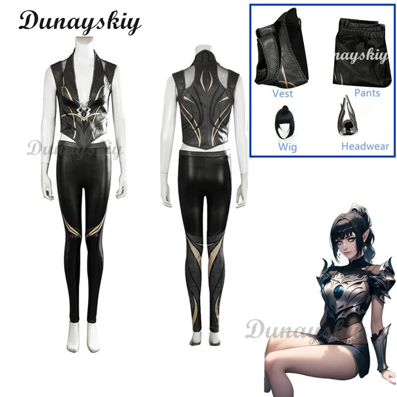 Baldurs Cos Gate 3 Cosplay Shadowheart Costume Fantasia Disguise Adult Women Leather Pants Outfit Female Halloween Carnival Suit