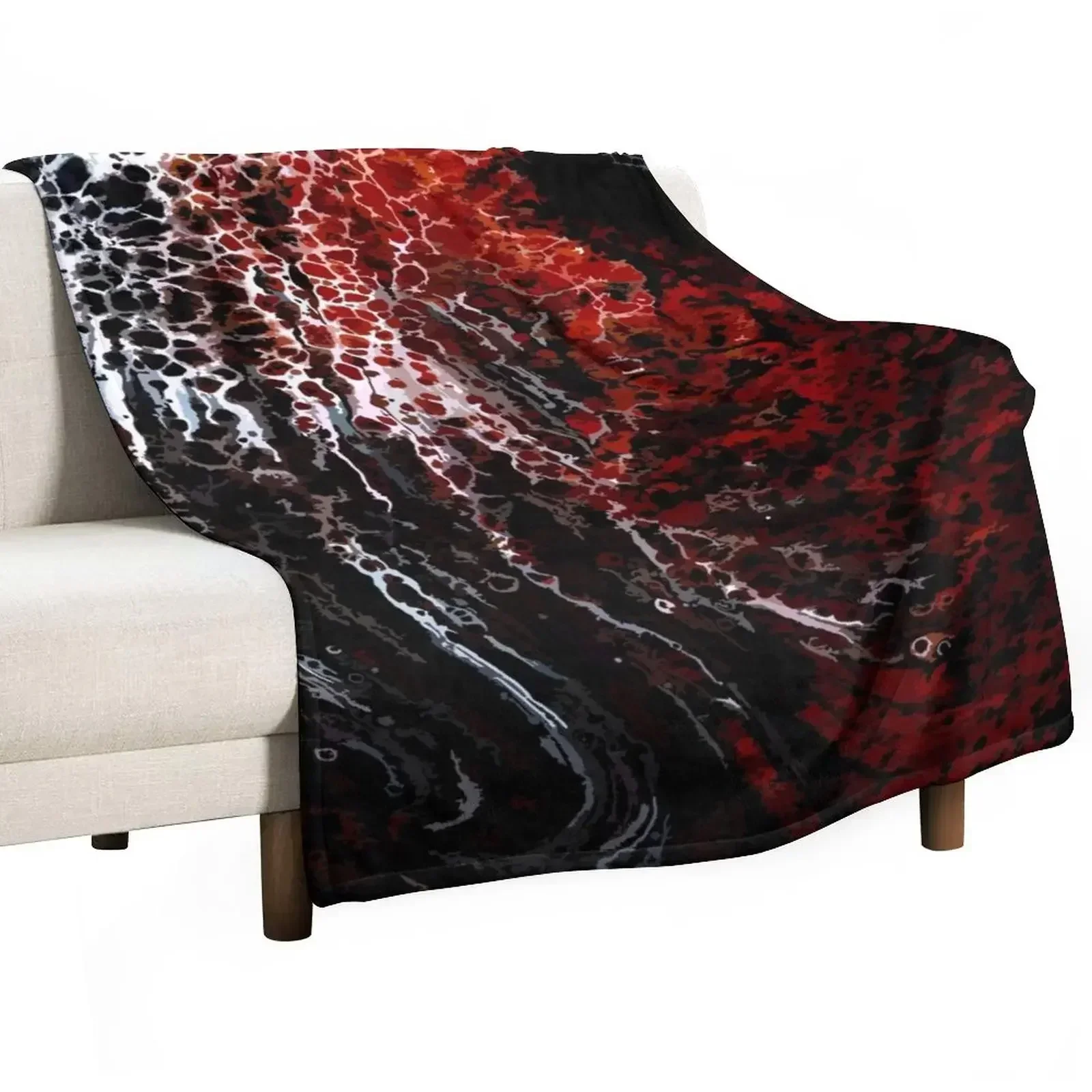 Copper Ridge - Acrylic Pour Fluid Art Throw Blanket Designers Blankets For Bed blankets ands Blankets