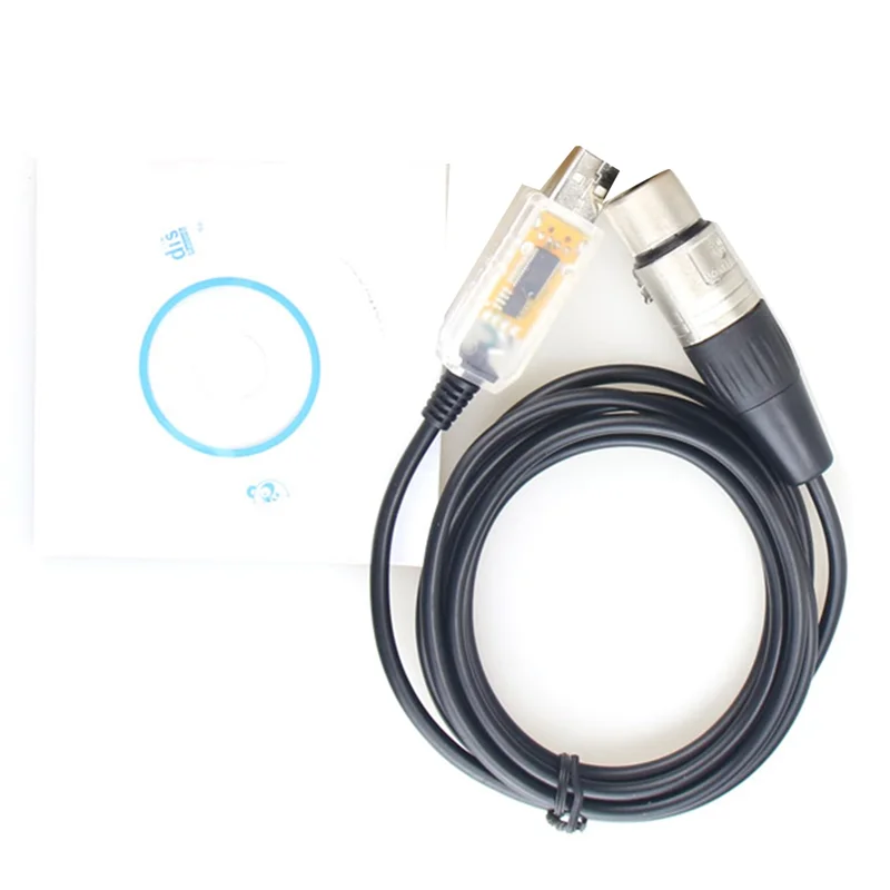 USB إلى DMX LCD مهايئ لشاشة LED DMX512 الكمبيوتر PC المرحلة وحدة تحكم في الإضاءة باهتة، كابل محول استبدال قطع الغيار