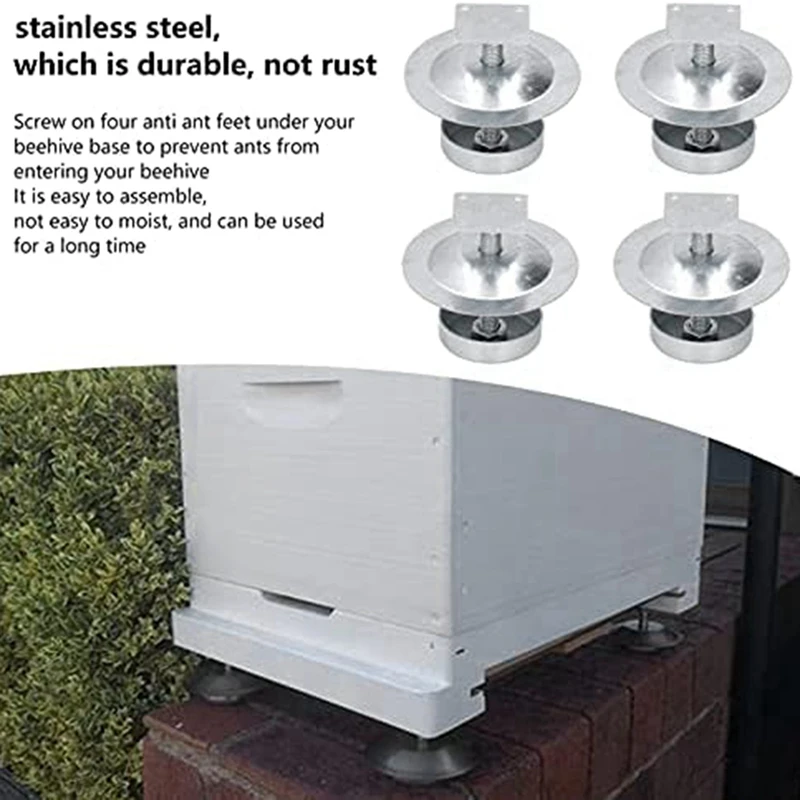 Beehive Feet Tool,8PCS Proof Hive Feet Stainless Steel Beehive Base Beekeeping Beehive Stand Bee Hive Tool For Beekeeper