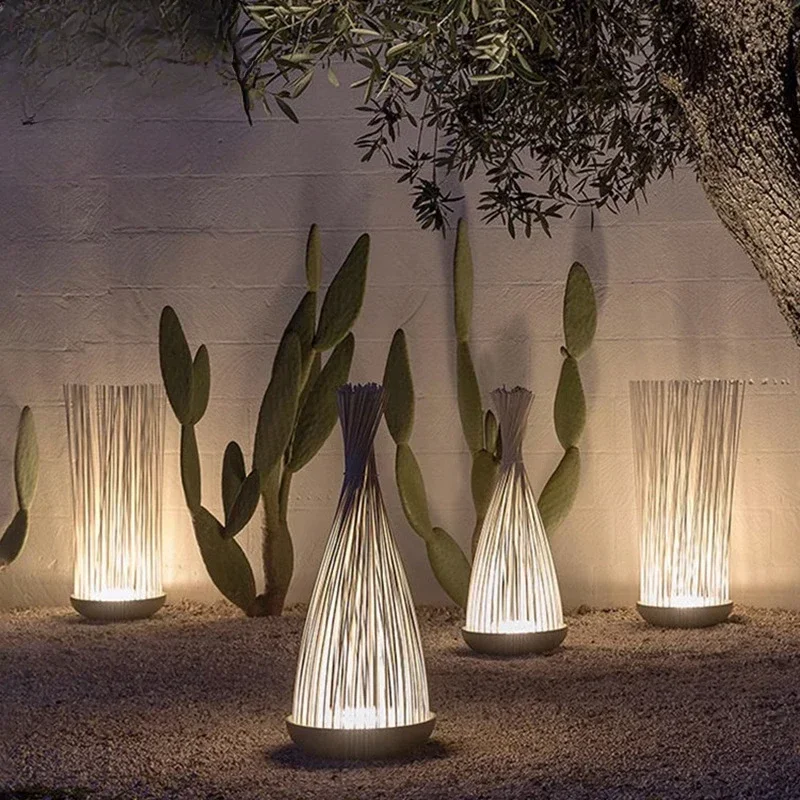 HHHHFiber Optic Reed Lamp Courtyard Outdoor Waterproof Terrace Landscape Lighting Decoration Villa Garden Layout Lawn