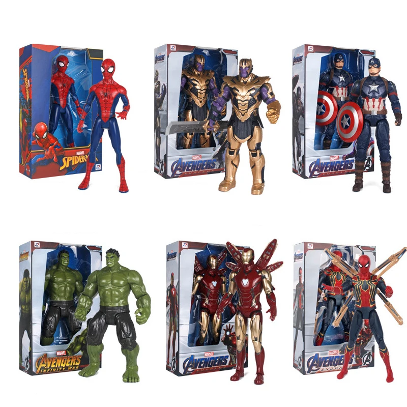 ZDTDS Original Avengers Legends Figure Toy Doll Spider Captain Big Miles Morales Thanos Iron Man Ghost Hulk Thor Falcon Ornament