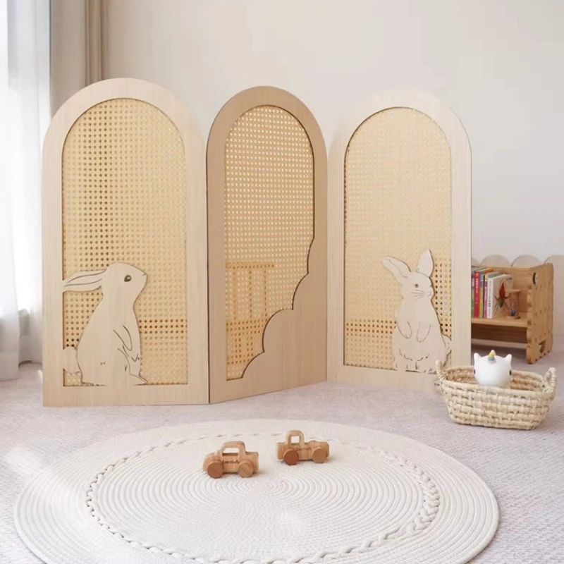 Wooden screen, foldable background panel, blocking partition decoration