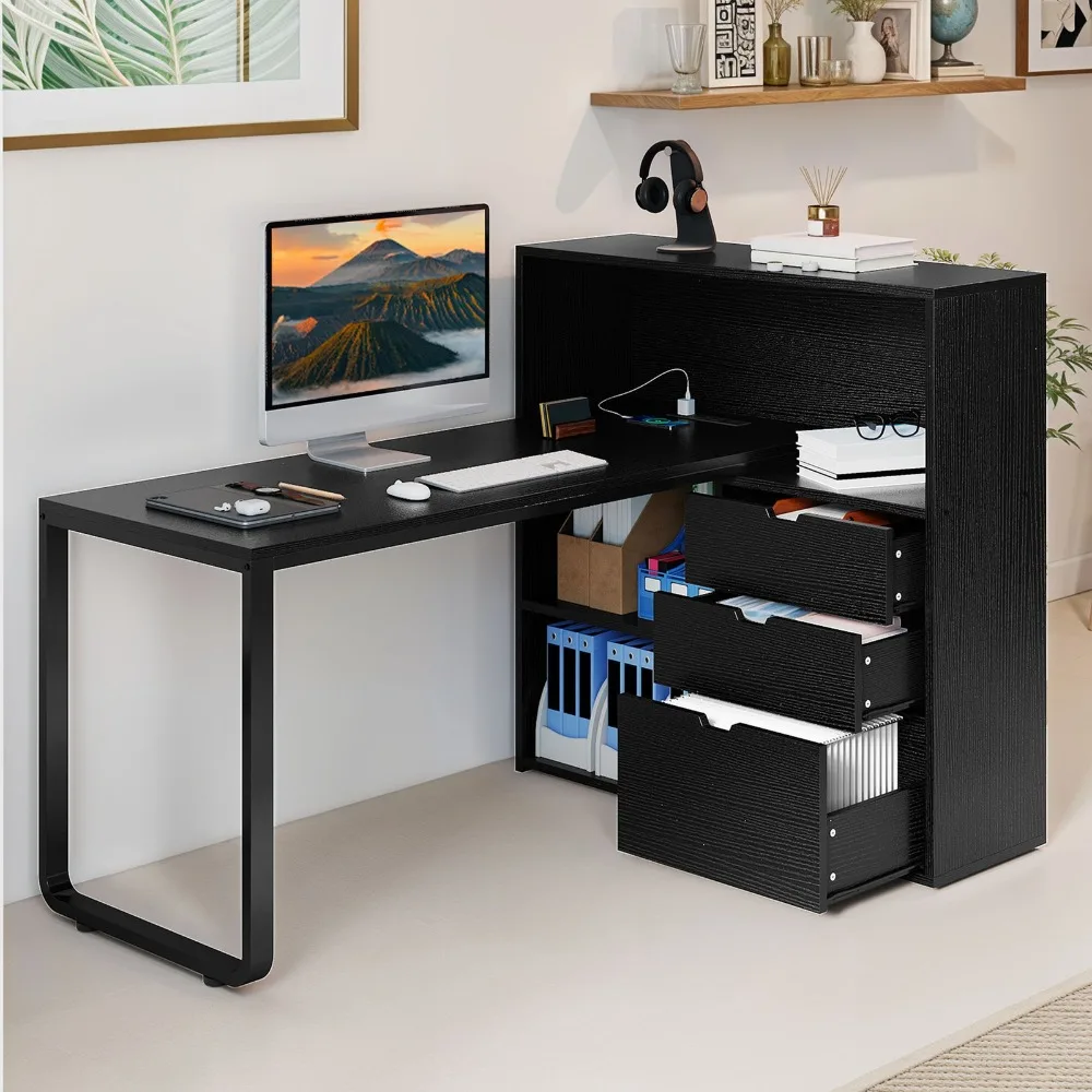 55" L Shaped Black … - image