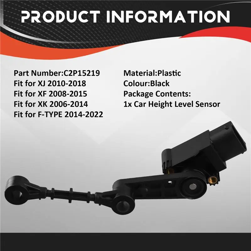 Car Rear Left Height Level Sensor For Jaguar XJ XF XK F-TYPE C2P15219