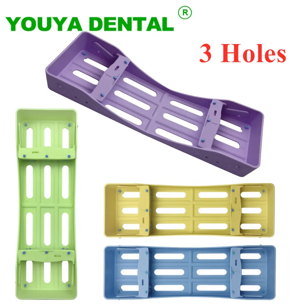 

3 Holes Dental Sterilization Rack Dentistry Composite Resin Filling Spatulas Disinfection Placing Box Plastic Dentist Instrument