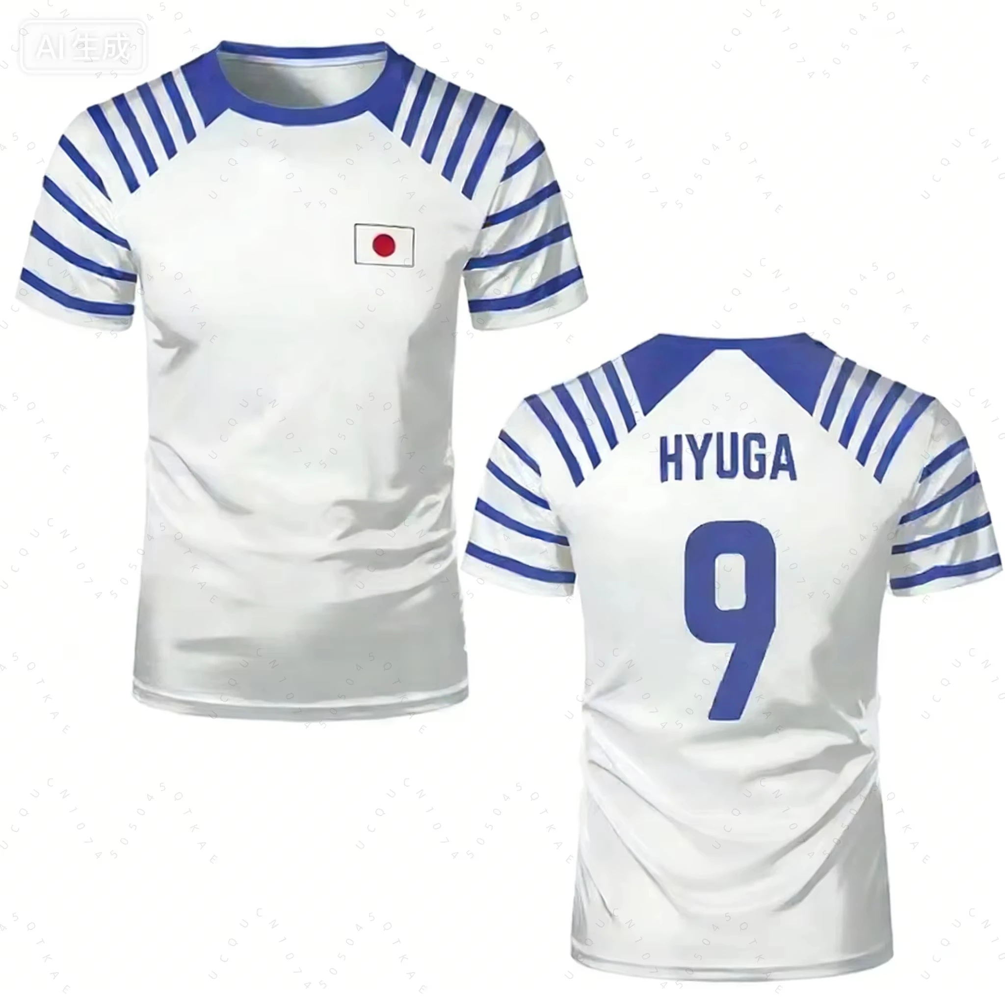 2026 Heißes Anime Captain Tsubasa T-Shirt für Männer und Frauen mit Japan-Flaggen-Print, Sommer-Kurzarm-Freizeit-T-Shirt für Sportfans und Kinder – Detail 10