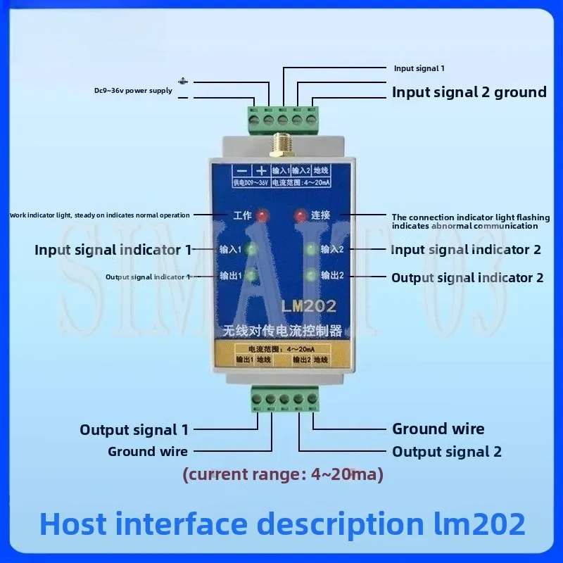 

Signal Module Analog Wireless Transmission Module 4-20mA Current Acquisition Signal Remote Synchronous Monitoring Sensor