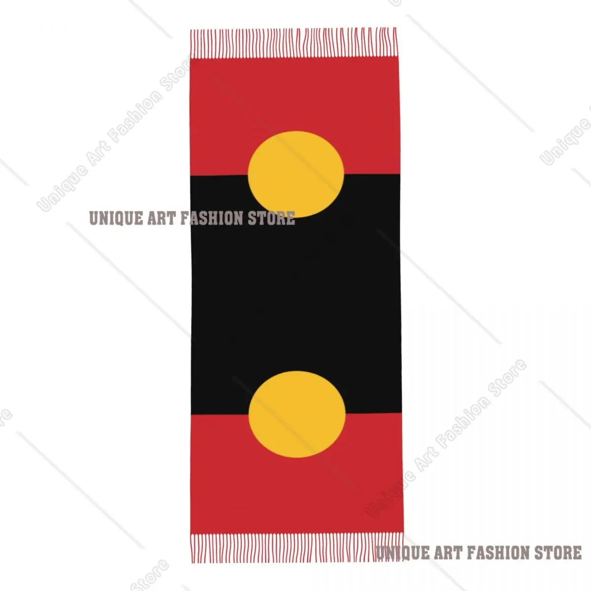 مخصص سيدة كبيرة الأسترالية السكان الأصليين العلم الأوشحة النساء الشتاء سميكة الدافئة شرابة شال يلتف وشاح