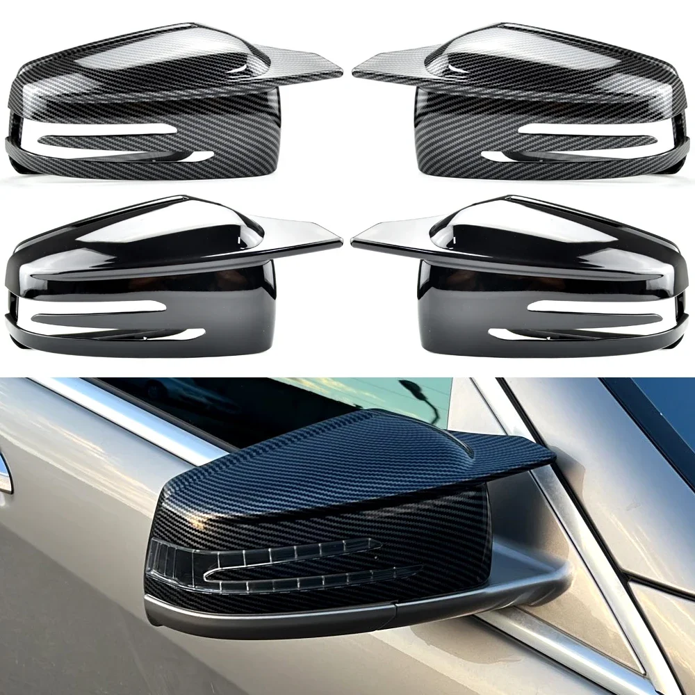 

Rear view Mirror Covers For Mercedes-Benz W204 E W212 W176 W246 CLS C218 GLA X156 ABS Carbon Fiber Gloss Black