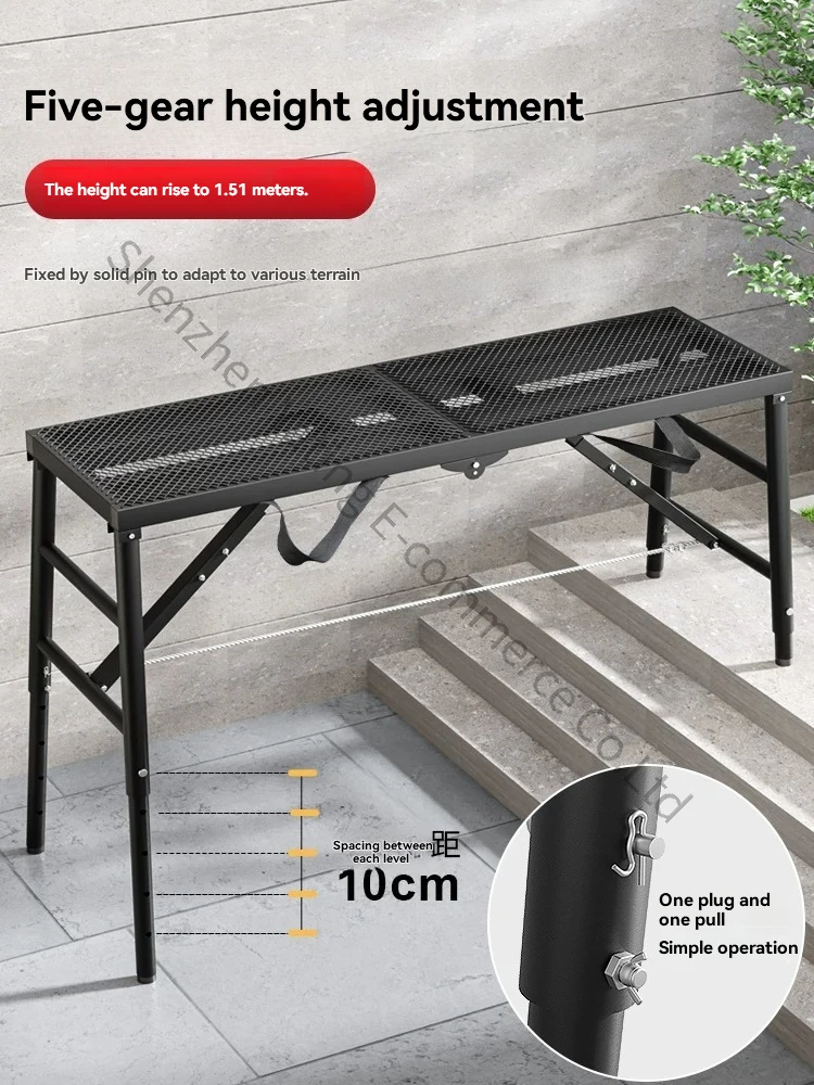 Horse Stool Folding Lifting Thickened Putty Decoration Stirrup Scaffolding Factory Direct Lifting Engineering Platform Ladder