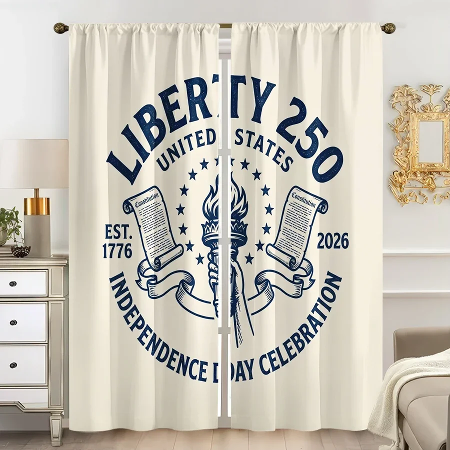 Patriotic US American Flag Curtain Set 2pcs Independence Day Window Decor Home Curtain Panel 1776 250 Celebration