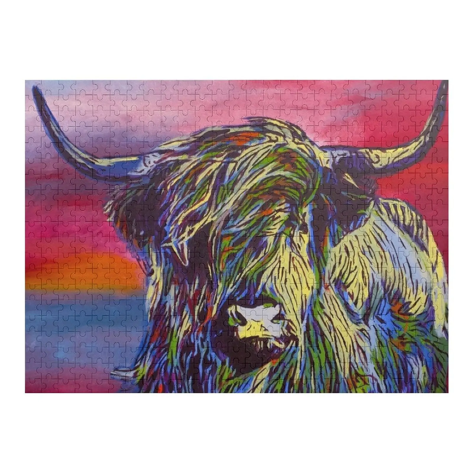 

Colorful Highland Cow Jigsaw Puzzle Personalized Kids Gifts Custom Child Anime Jigsaw Pieces Adults Puzzle